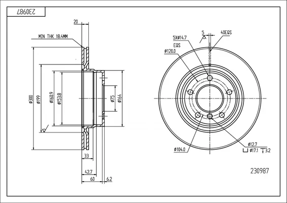 BRZ.KOTOUČ /Z/ BMW E90 320D 05- HART 230987