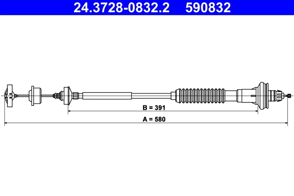 Tazne lanko, ovladani spojky ATE 24.3728-0832.2 – OE 2150AX Tazne lanko, ovladani spojky ATE 24.3728-0832.2 – OE 2150AX