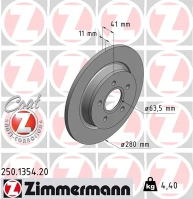 Brzdový kotouč ZIMMERMANN 250.1354.20