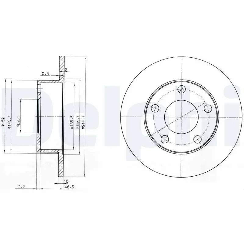 Brzdový kotouč DELPHI BG3382 – OE 4B0615601