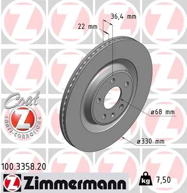 Brzdový kotouč ZIMMERMANN 100.3358.20