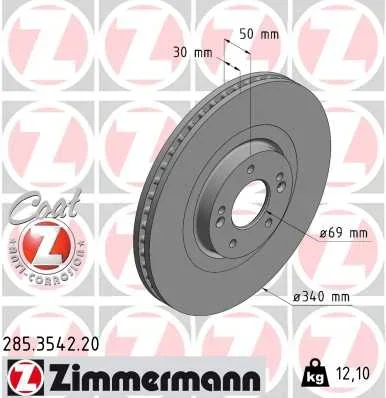 Brzdový kotouč ZIMMERMANN 285.3542.20 – OE 51712-C5700