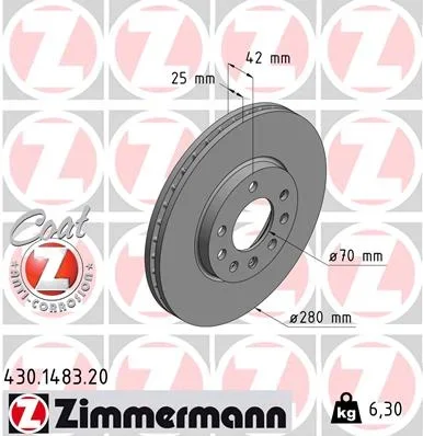 Brzdový kotouč ZIMMERMANN 430.1483.20