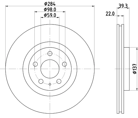 Brzdový kotouč HELLA 8DD355105-491