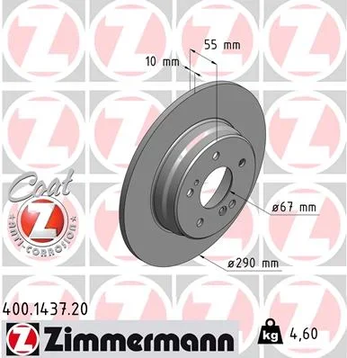 Brzdový kotouč ZIMMERMANN 400.1437.20