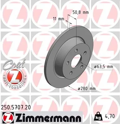 Brzdový kotouč ZIMMERMANN 250.5707.20