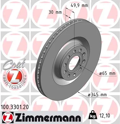 Brzdový kotouč ZIMMERMANN 100.3301.20