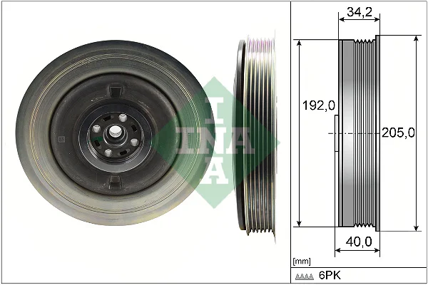 Řemenice, klikový hřídel Schaeffler INA 544050410 – OE 31401194