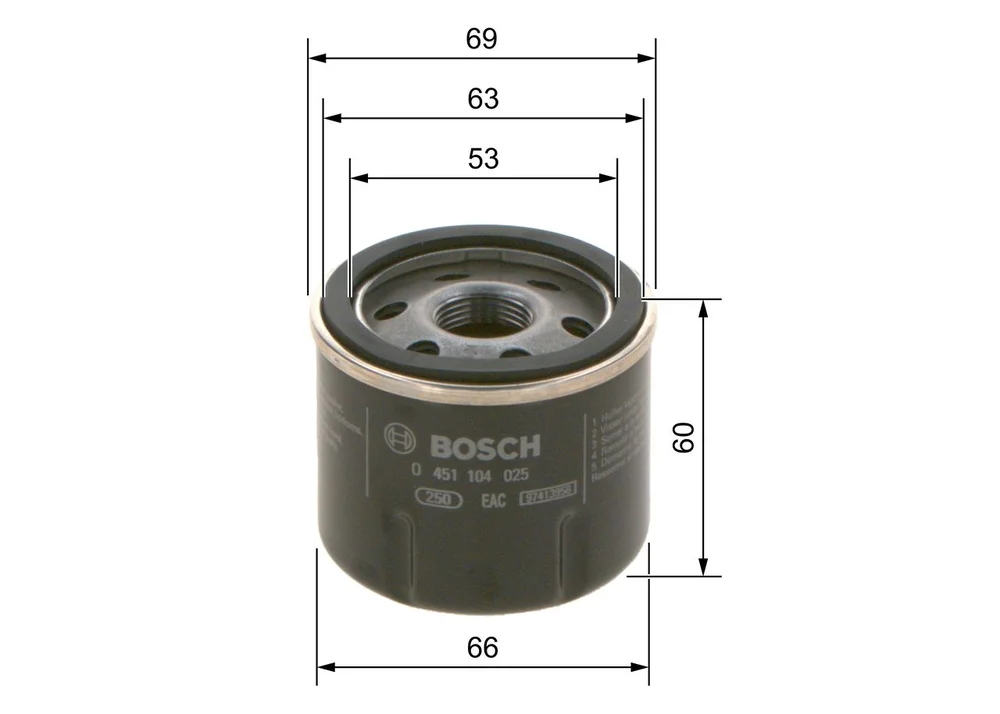 BO 0451104025 Filtr olejový BOSCH