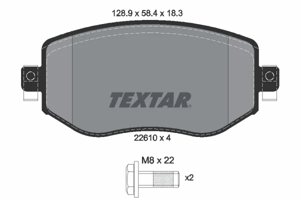 Sada brzdových destiček, kotoučová brzda TEXTAR 2261001