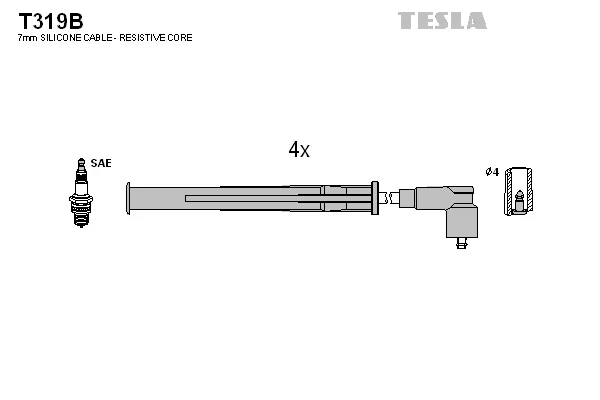 Sada kabelů pro zapalování TESLA T319B – OE 7700114549