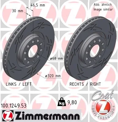 Brzdový kotouč ZIMMERMANN 100.1249.53