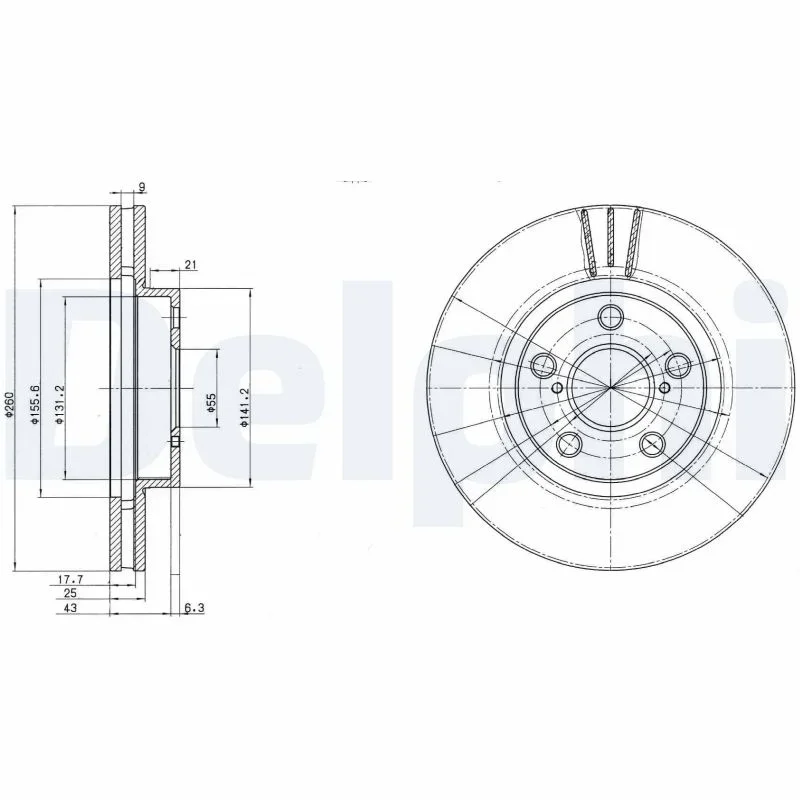 Brzdový kotouč DELPHI BG3347 – OE 43512-05030