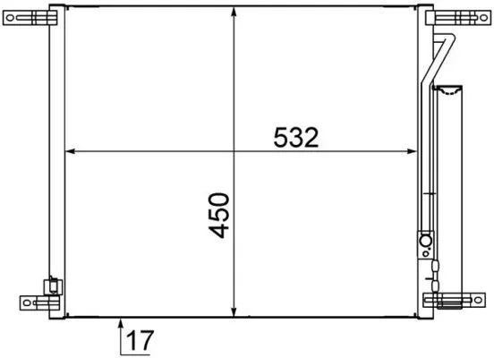 Kondenzátor, klimatizace MAHLE AC707000S Kondenzátor, klimatizace MAHLE AC707000S
