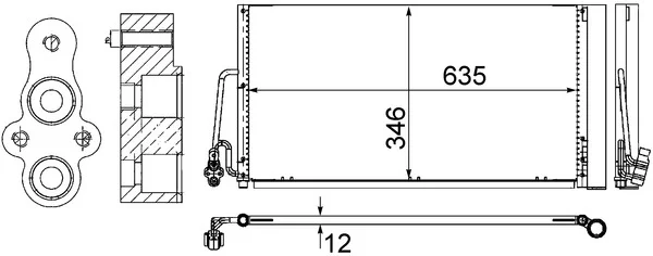 Kondenzátor, klimatizace MAHLE AC590000S Kondenzátor, klimatizace MAHLE AC590000S