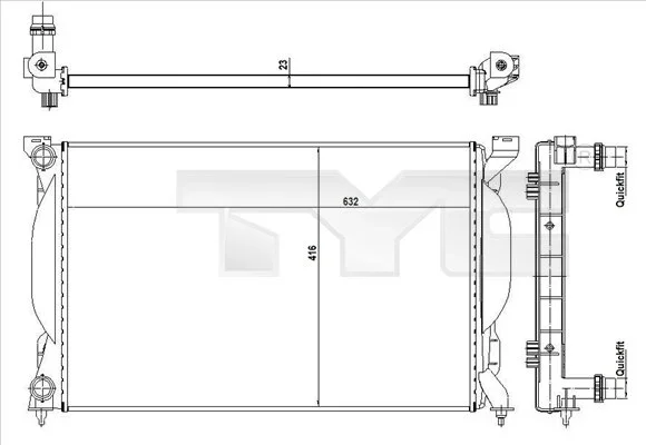 Chladič, chlazení motoru TYC 702-0012-R