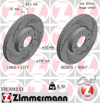 Brzdový kotouč ZIMMERMANN 370.3083.53