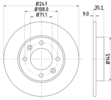 Brzdový kotouč HELLA 8DD355108-391