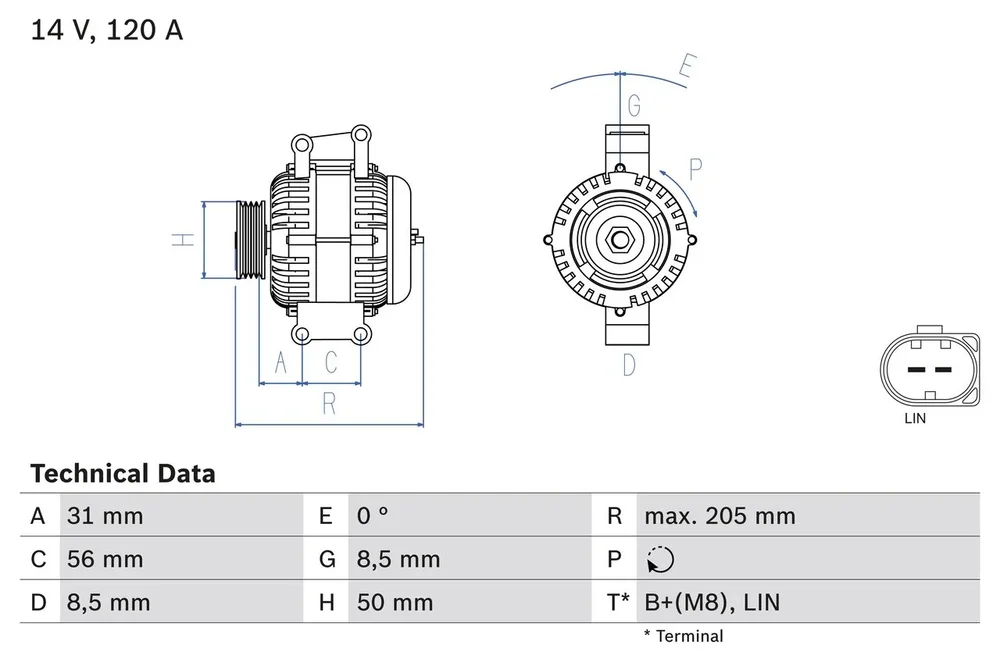 BO 0986049010 Alternátor BOSCH-výměnný díl