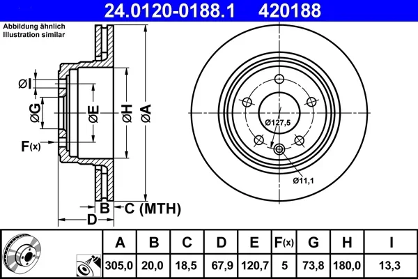 Brzdový kotouč ATE 24.0120-0188.1