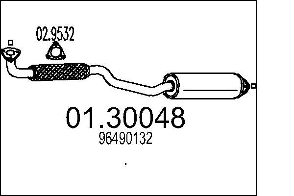 Predni tlumic vyfuku MTS 01.30048 – OE 96490132