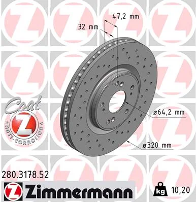 Brzdový kotouč ZIMMERMANN 280.3178.52