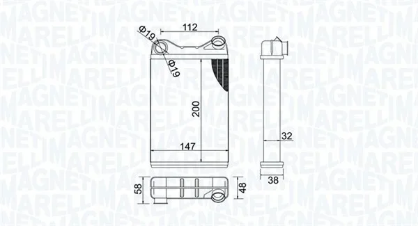 Výměník tepla, vnitřní vytápění MAGNETI MARELLI 350218456000