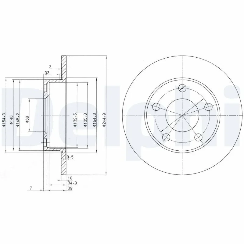 Brzdový kotouč DELPHI BG2520