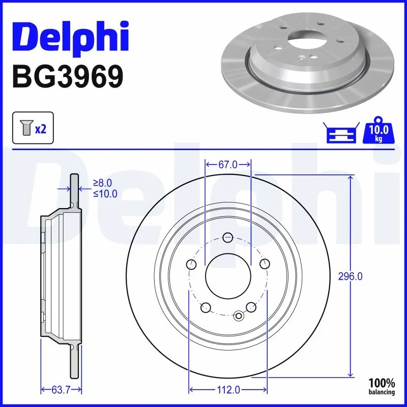 Brzdový kotouč DELPHI BG3969