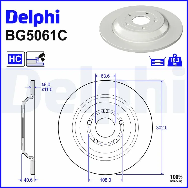 Brzdový kotouč DELPHI BG5061C