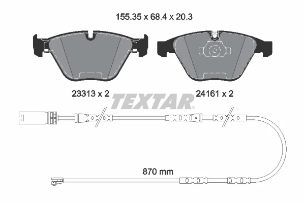Sada brzdových destiček, kotoučová brzda TEXTAR 2331307