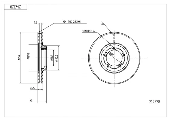 BRZ.KOTOUČ /P/ TRANSIT 94- /14/ HART 214328