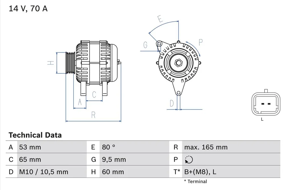 BO 0986045261 Alternátor BOSCH-výměnný díl