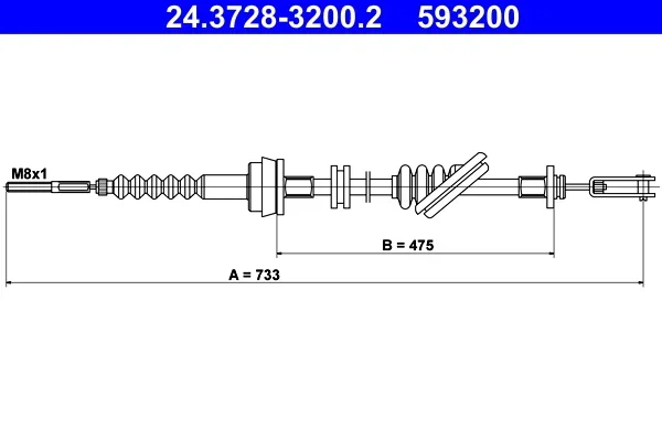 Tazne lanko, ovladani spojky ATE 24.3728-3200.2 – OE 0K30A-41-150C Tazne lanko, ovladani spojky ATE 24.3728-3200.2 – OE 0K30A-41-150C