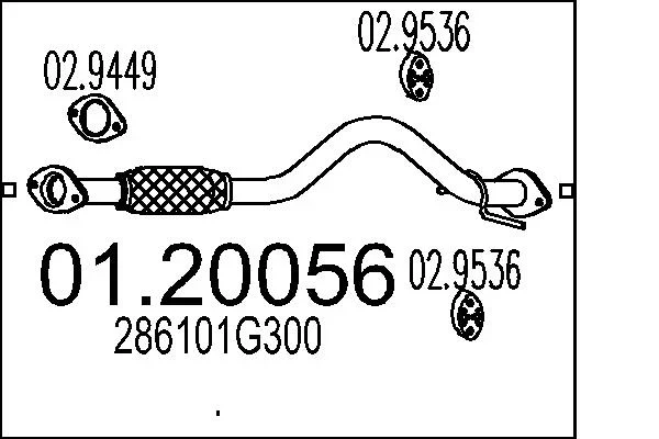 Výfuková trubka MTS 01.20056 – OE 286101G300