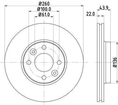Brzdový kotouč HELLA 8DD355127-881
