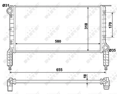 Chladič, chlazení motoru NRF 53788 – OE 46803028