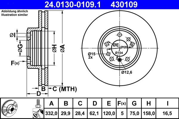 Brzdový kotouč ATE 24.0130-0109.1