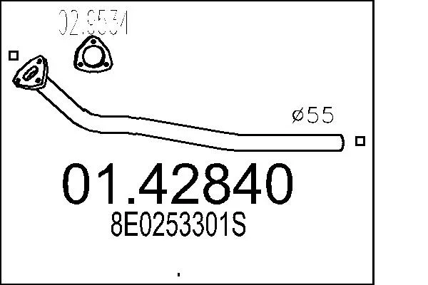 Výfuková trubka MTS 01.42840 – OE 8E0253301S