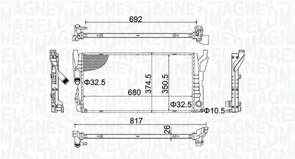 Chladič, chlazení motoru MAGNETI MARELLI 350213202800