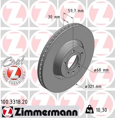 Brzdový kotouč ZIMMERMANN 100.3318.20