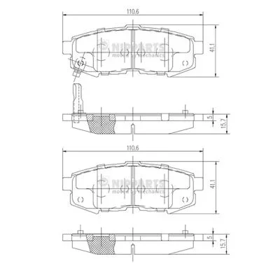Sada brzdových destiček, kotoučová brzda NIPPARTS N3613023