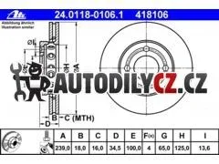 AT 418106 P/L brzdový kotouč ATE