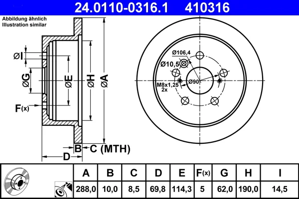 Brzdový kotouč ATE 24.0110-0316.1