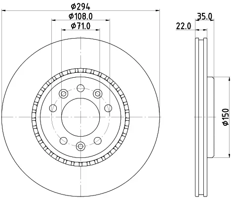 Brzdový kotouč HELLA 8DD355125-401