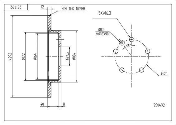 BRZ.KOTOUČ /Z/ INSIGNIA 1.6-2.0 08- HART 231492