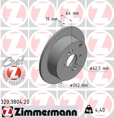 Brzdový kotouč ZIMMERMANN 320.3804.20