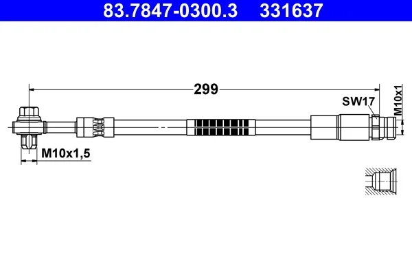 Brzdová hadice ATE 83.7847-0300.3 – OE 4M0611775B