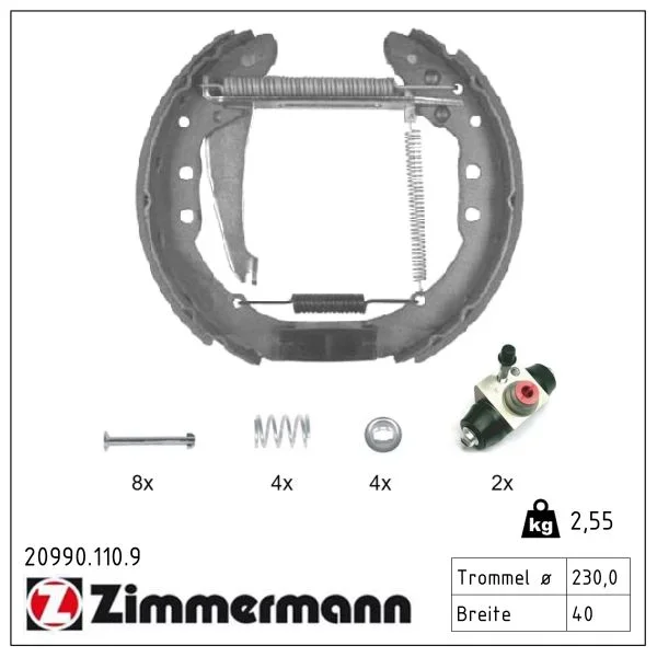 Sada brzdových čelistí ZIMMERMANN 20990.110.9