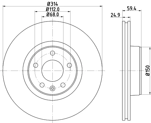 Brzdový kotouč HELLA 8DD355111-121